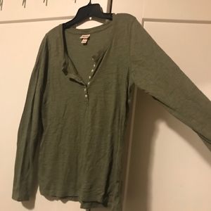 Army Green Long Sleeve Blouse